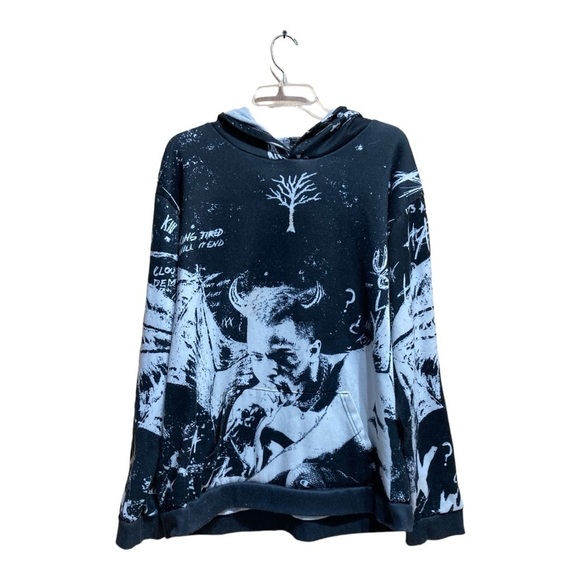 Vintage Punk Graphic Cotton Hoodie - Picture 1 of 5